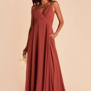 Birdy Grey Spaghetti Strap Maxi Dress in Terracotta